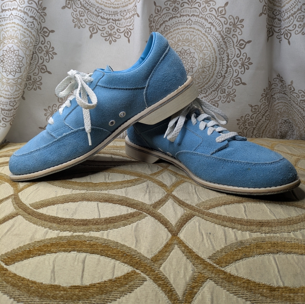 Vintage Striker Blue Suede Bowling Lace Up Shoes Women’s Size 9.5